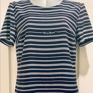 Karl Lagerfeld! Blue and white striped shift dress